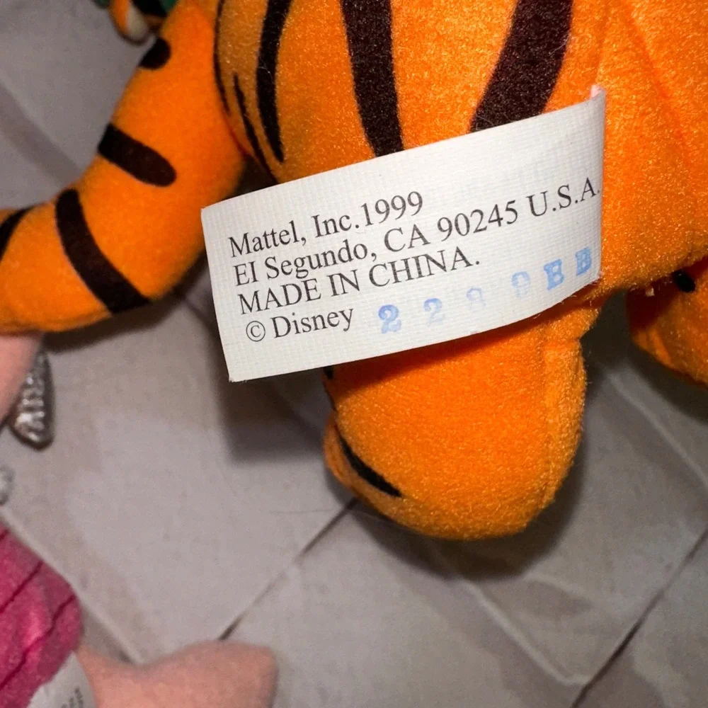 Disney Mattel 1999 Tigger Reindeer & Piglet Holiday Plush Set‎ Winnie the Pooh